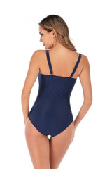 Blue-Women-Retro-One-Piece-Close-Back-Swimsuit