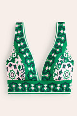 Green Vintage High Waist Bikini Set Retro Tummy Control Swimwear