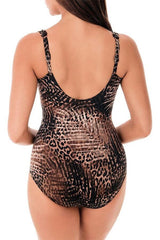 Brown-Women-Blue-Leaf-Plus-Size-One-Piece-Swimwear