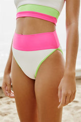 Candy-Color-Pink-Longline-High-Waist-Two-Piece-Sets