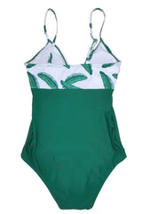 Green-Leaves-Cross-Maternity-One-Piece-Swimsuit