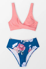 Pink-Criss-Cross-Top-High-Waisted-Bikini-Bathing-Suits