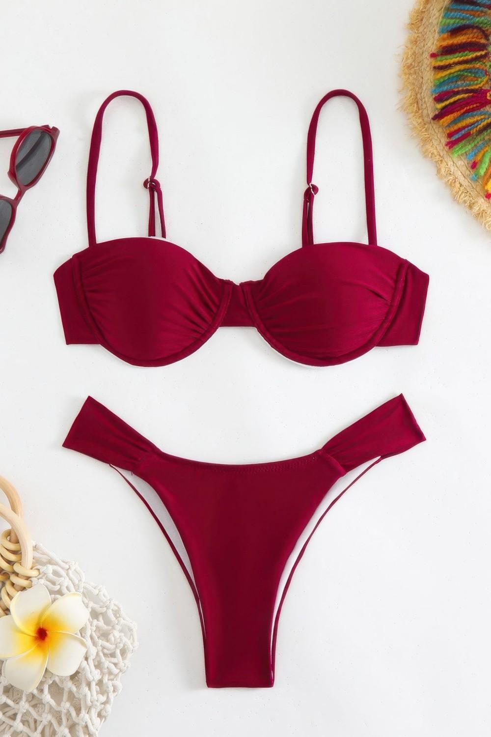 Conjuntos de bikini de dos piezas con tirantes y sin espalda