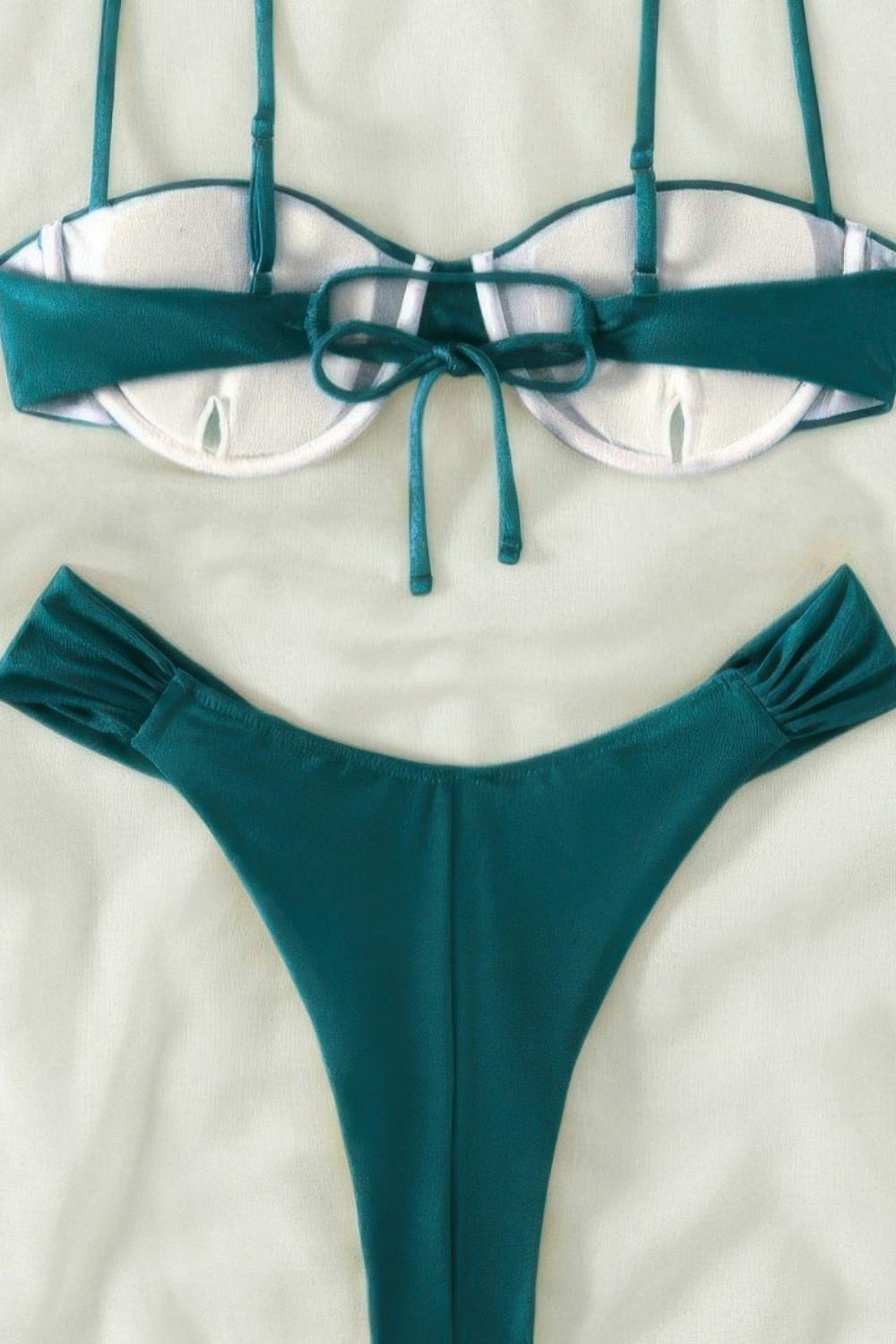 Conjuntos de bikini de dos piezas con tirantes y sin espalda