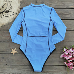 Blue-Rush-Guard-Long-Sleeve-Front-Zipper-One-Piece-Swimsuit