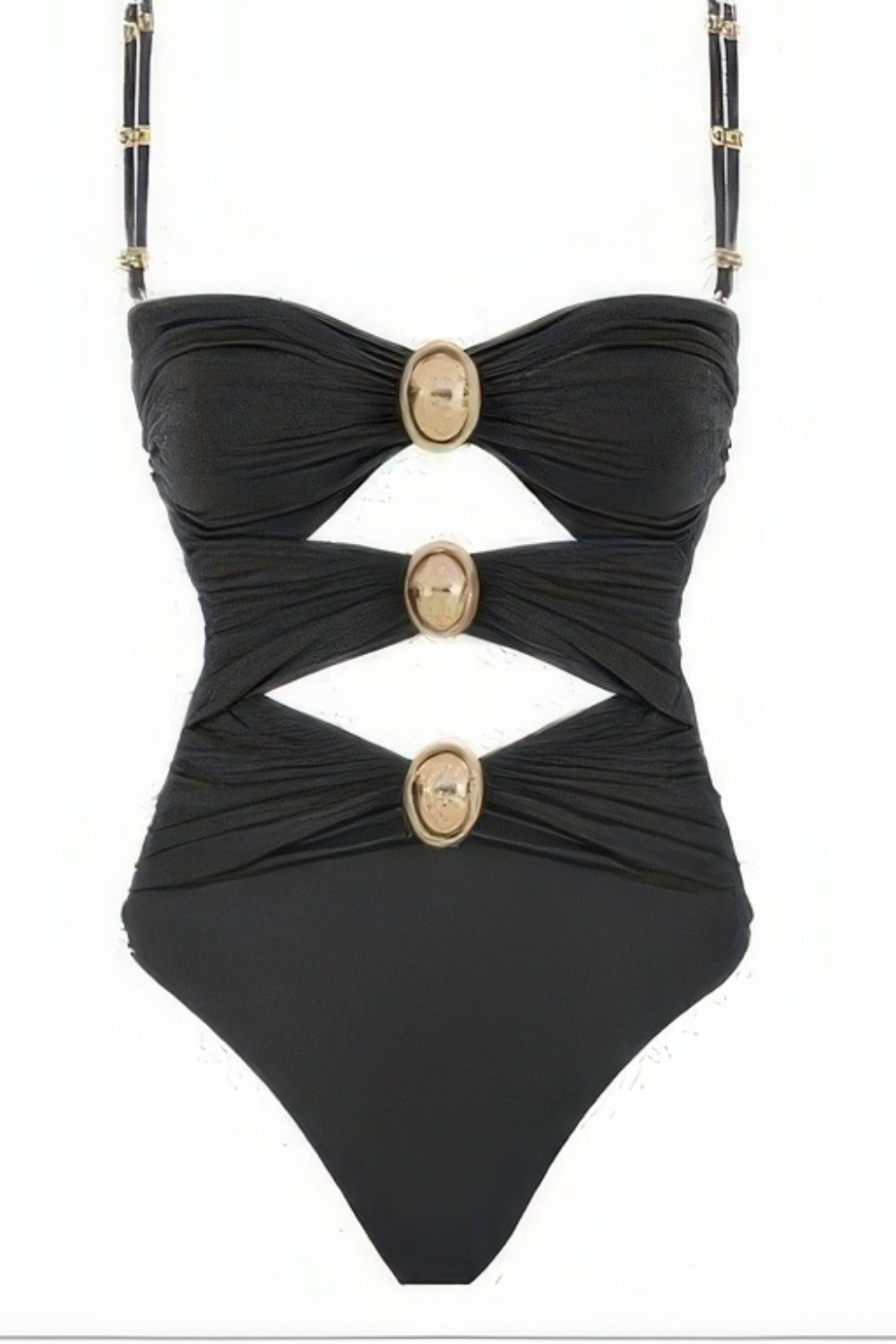 Color Block Cutout Monokini Swimsuit With Metal Hardware Detail