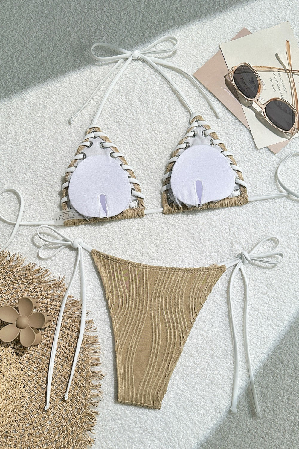 Bikini de dos piezas con cuerda trenzada colorida