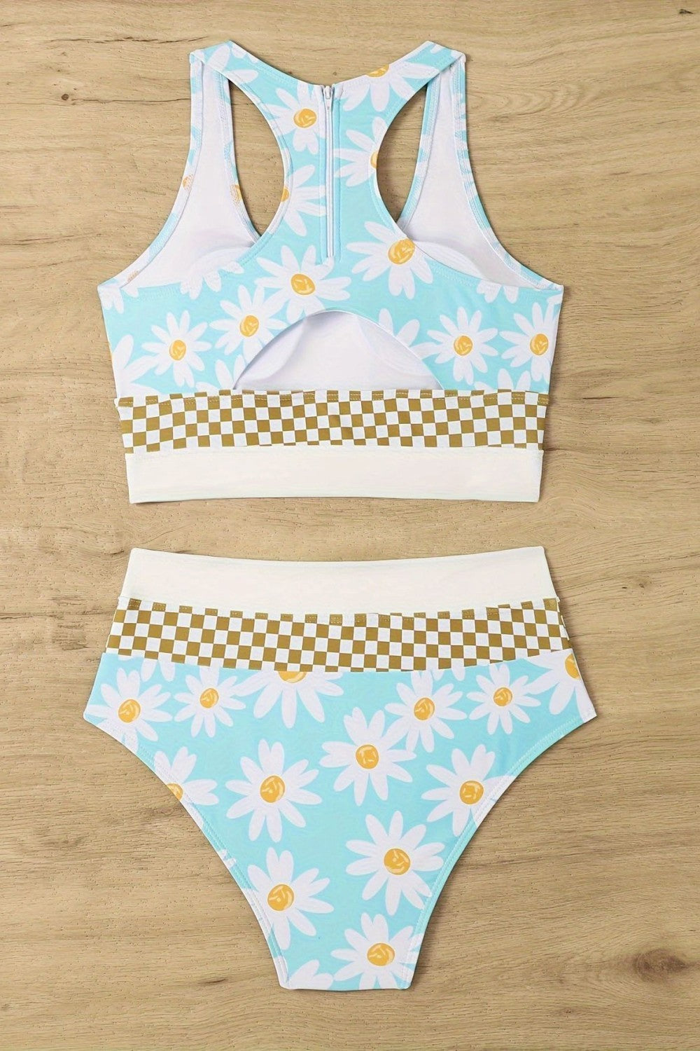 Daisy-Print-Bandage-Sports-High-Waist-Two-Piece-Swimsuit_2