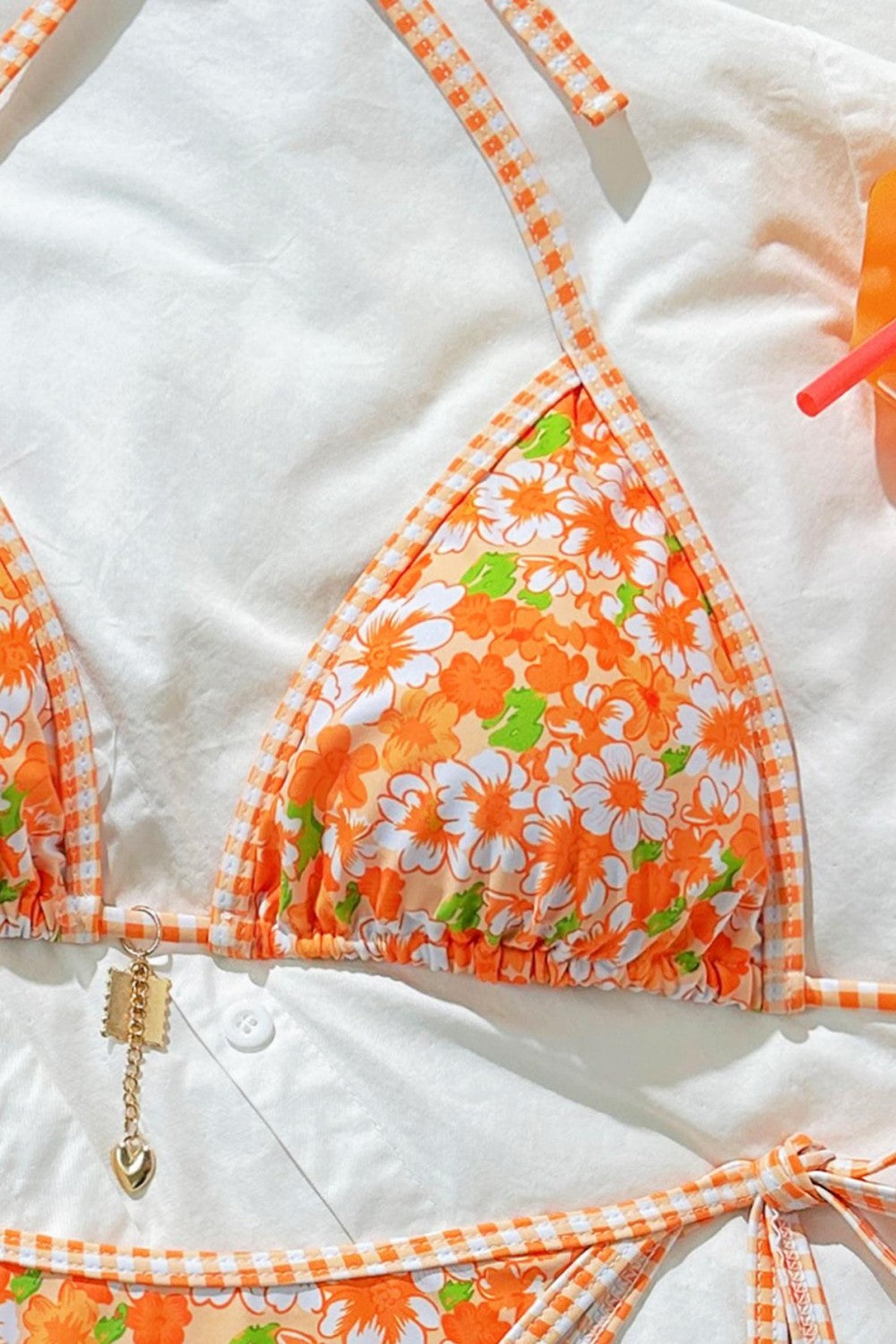 Floral Bikini Lace-Up Two Piece Swimsuit