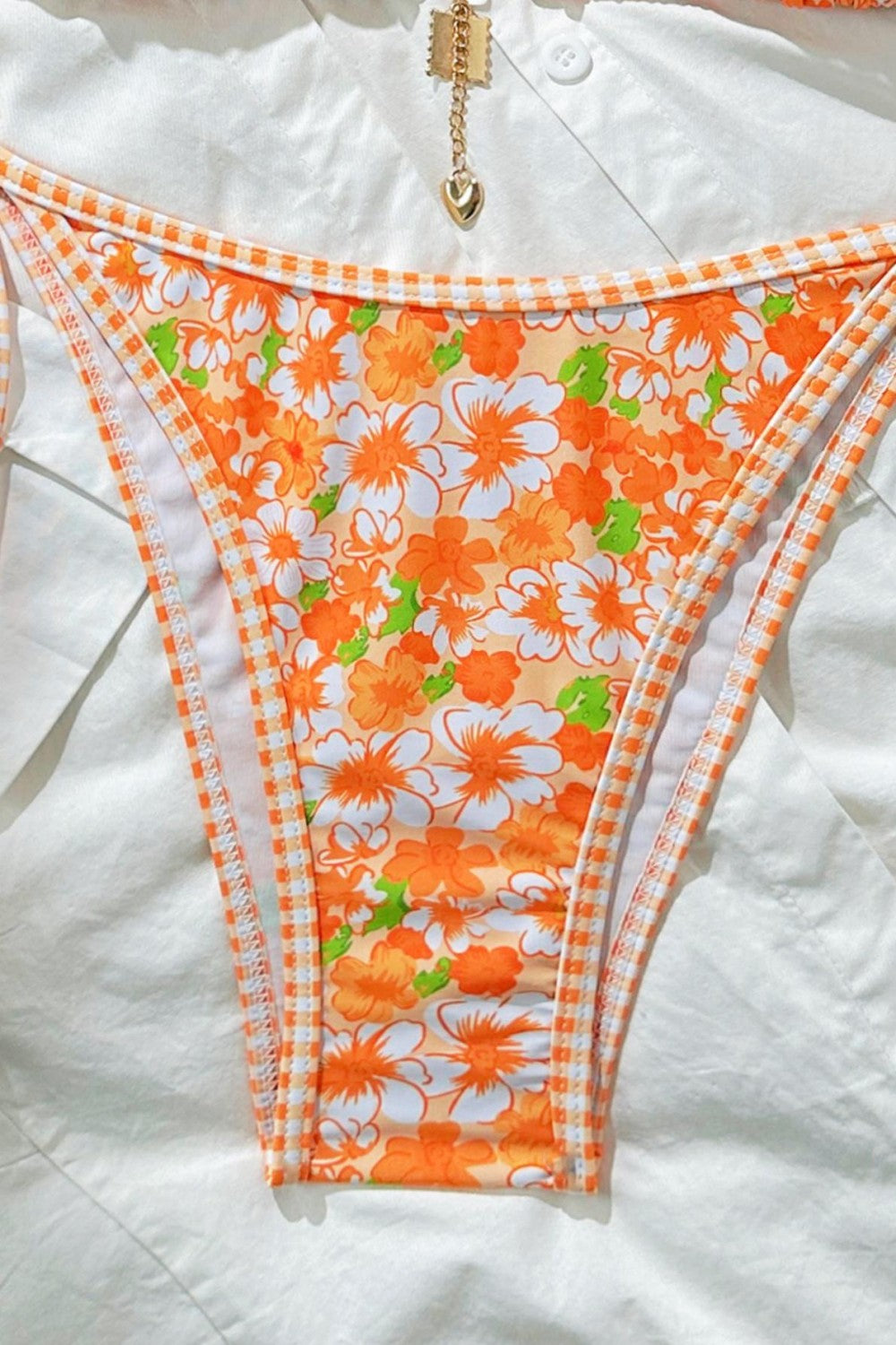 Floral Bikini Lace-Up Two Piece Swimsuit