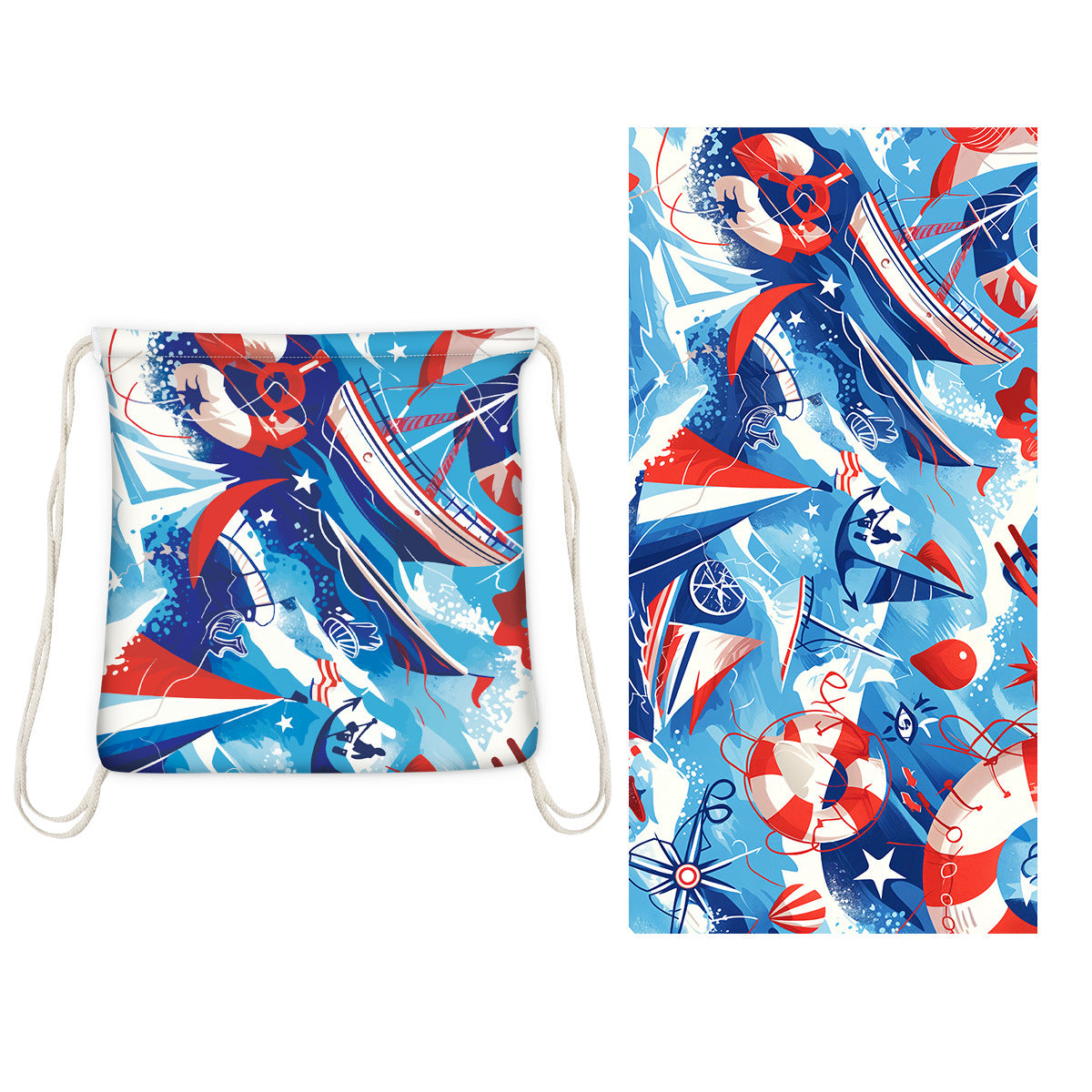 Foldable 2-in-1 Beach Towel With Storage Bag
