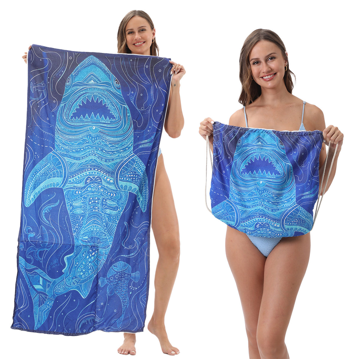Foldable 2-in-1 Beach Towel With Storage Bag