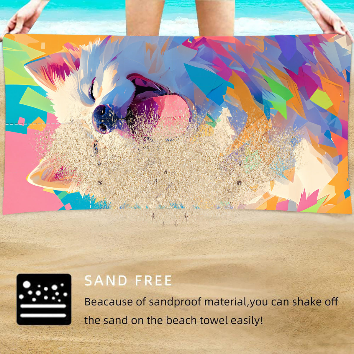 Foldable 2-in-1 Beach Towel With Storage Bag