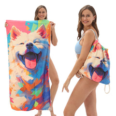 Foldable 2-in-1 Beach Towel With Storage Bag