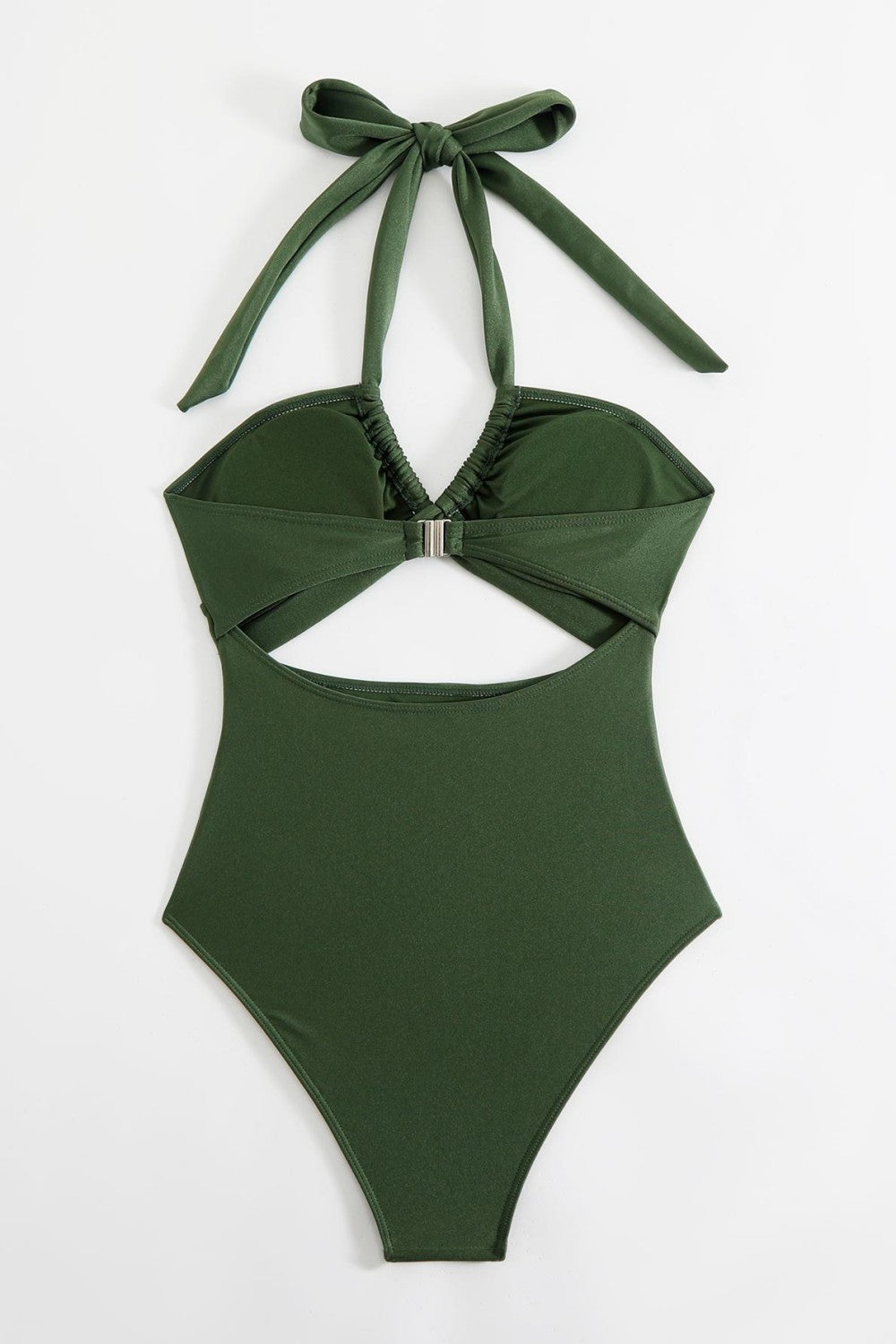 Halter Neck Cutout One Piece Swimsuit Ruched Monokini