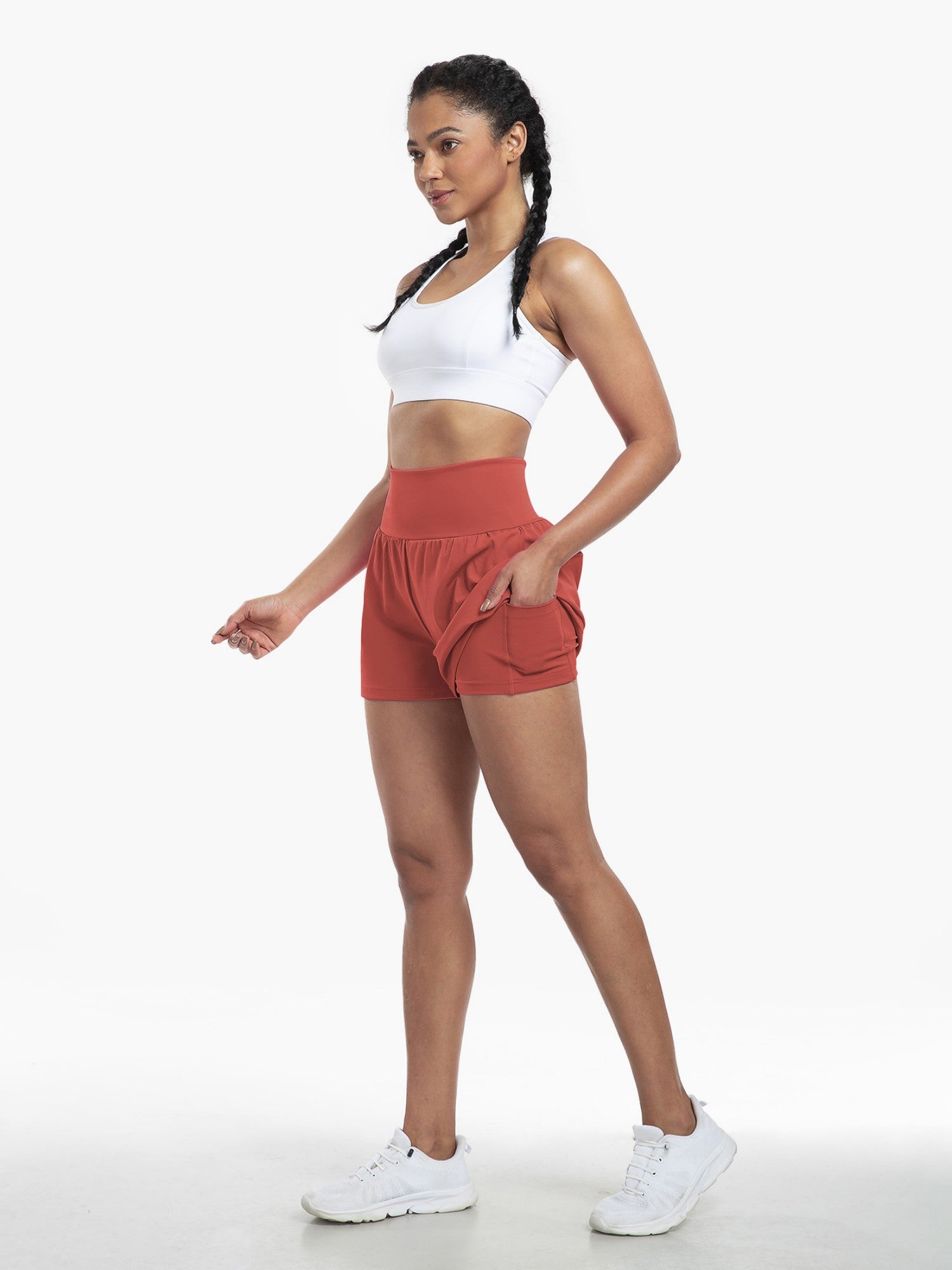 High-Waist Quick-Dry Invisible Pocket Yoga Beach Shorts
