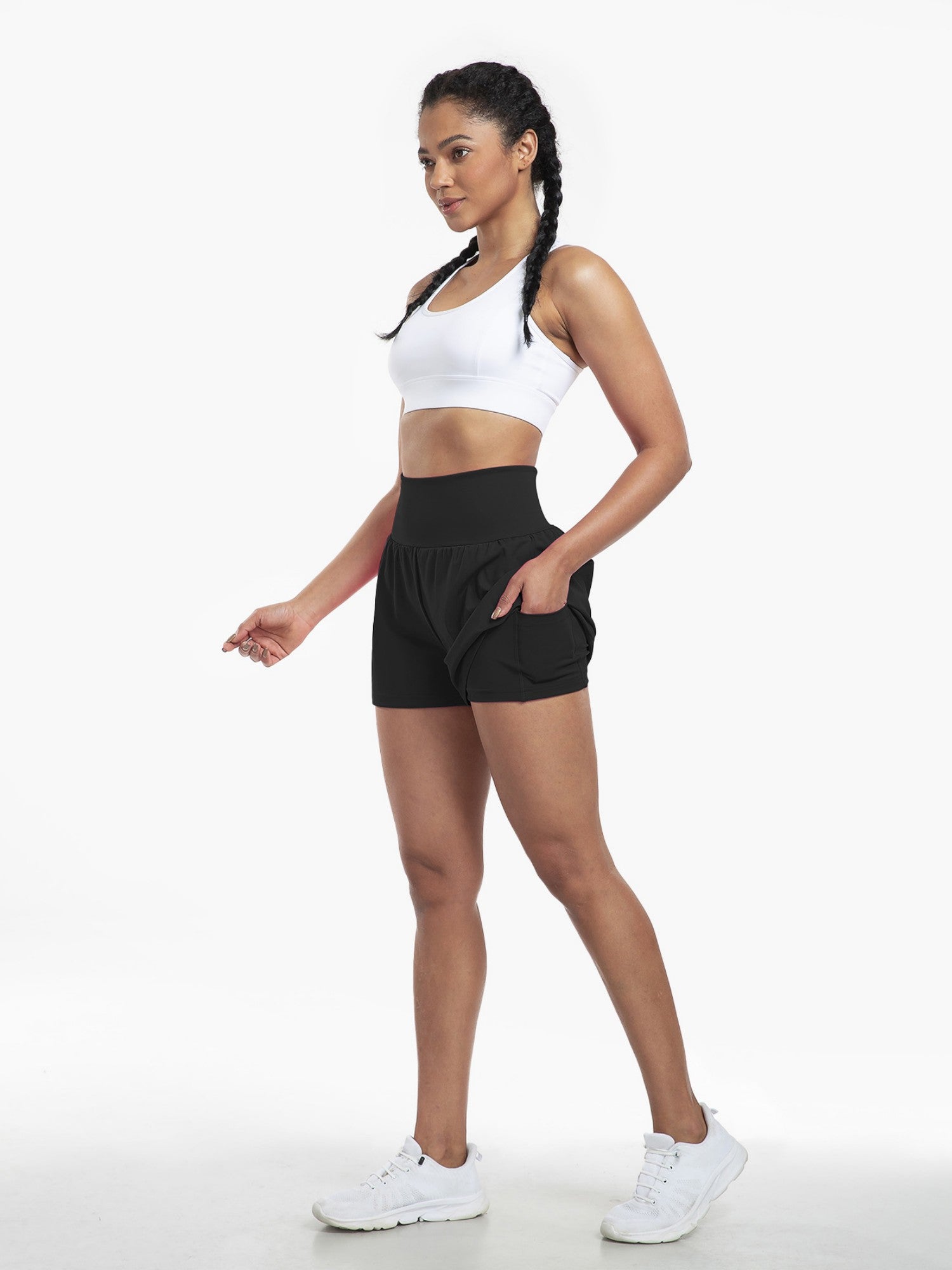 High-Waist Quick-Dry Invisible Pocket Yoga Beach Shorts