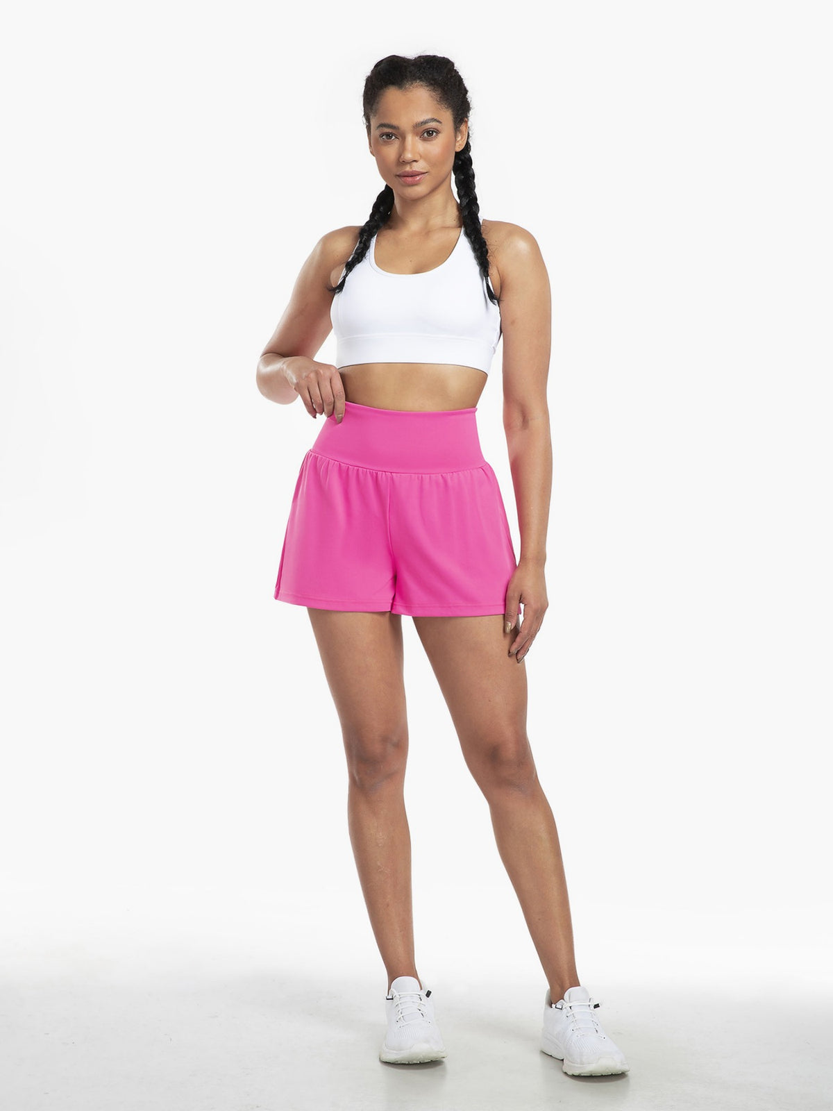 High-Waist Quick-Dry Invisible Pocket Yoga Beach Shorts メイン画像
