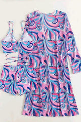 Lace-Up Boxer Pants Bikini Cover Up Three-Piece Set