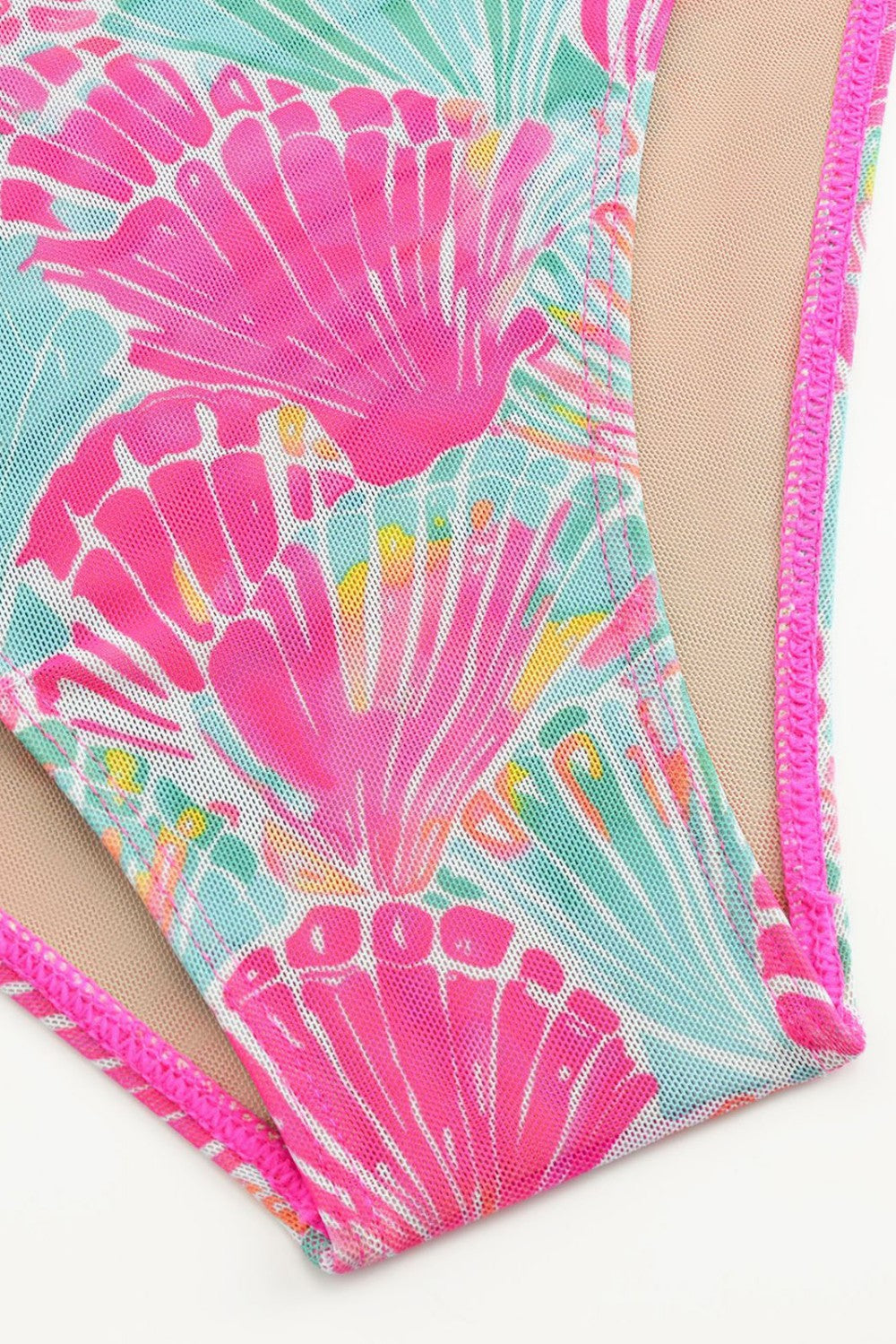 Traje de baño de una pieza con cremallera frontal impresa de concha y mangas largas para surf