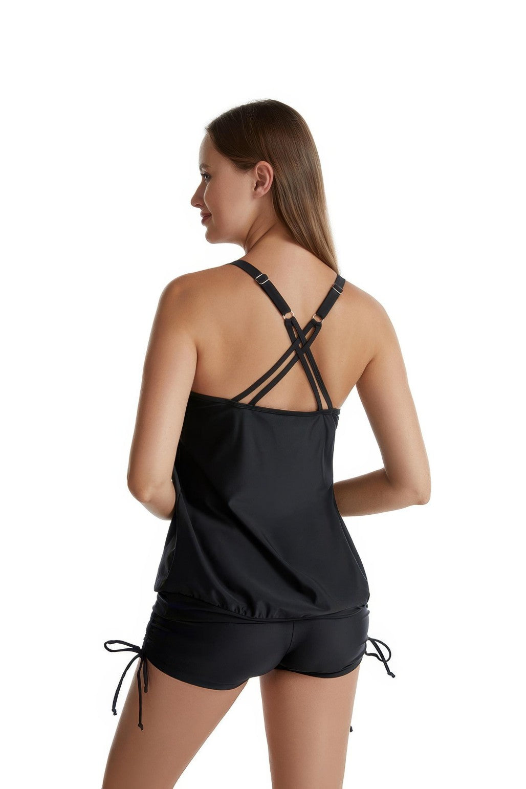 Shorts Bottom High Waist Two Pieces Tankini  Swimsuit