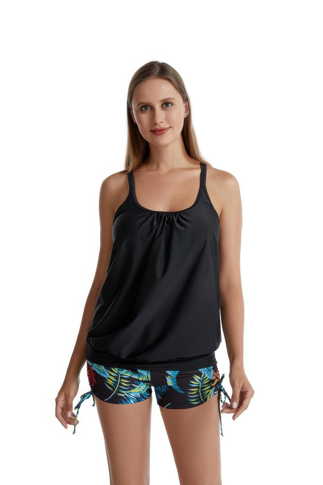 Shorts Bottom High Waist Two Pieces Tankini  Swimsuit