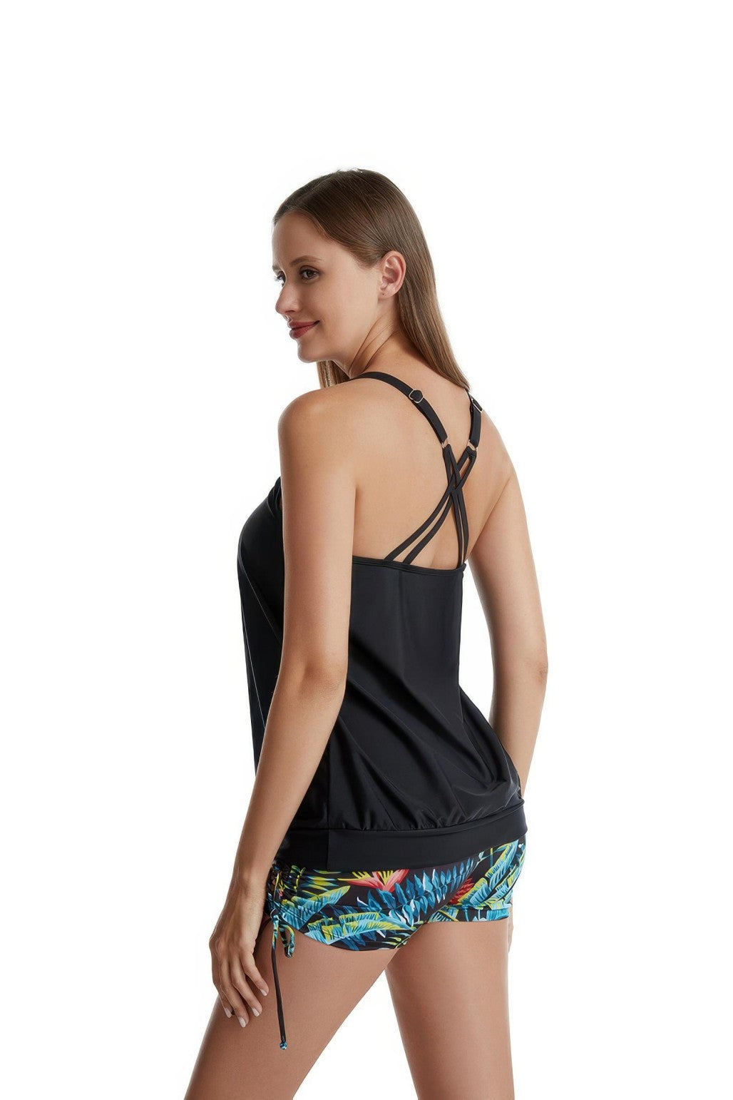 Shorts Bottom High Waist Two Pieces Tankini  Swimsuit