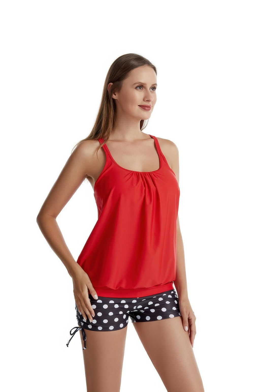 Shorts Bottom High Waist Two Pieces Tankini  Swimsuit