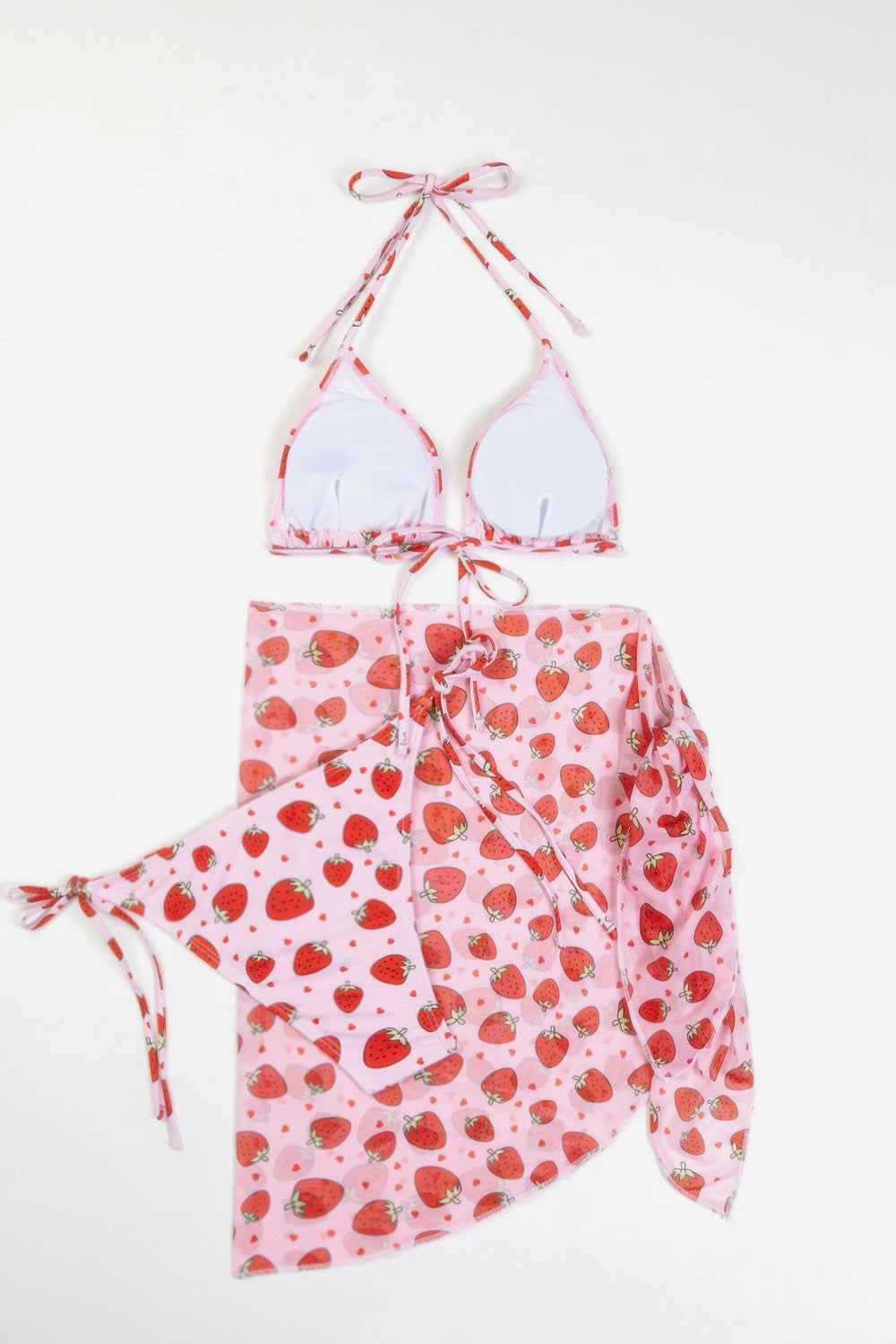 Conjunto de bikini de tres piezas con pañuelo para atar
