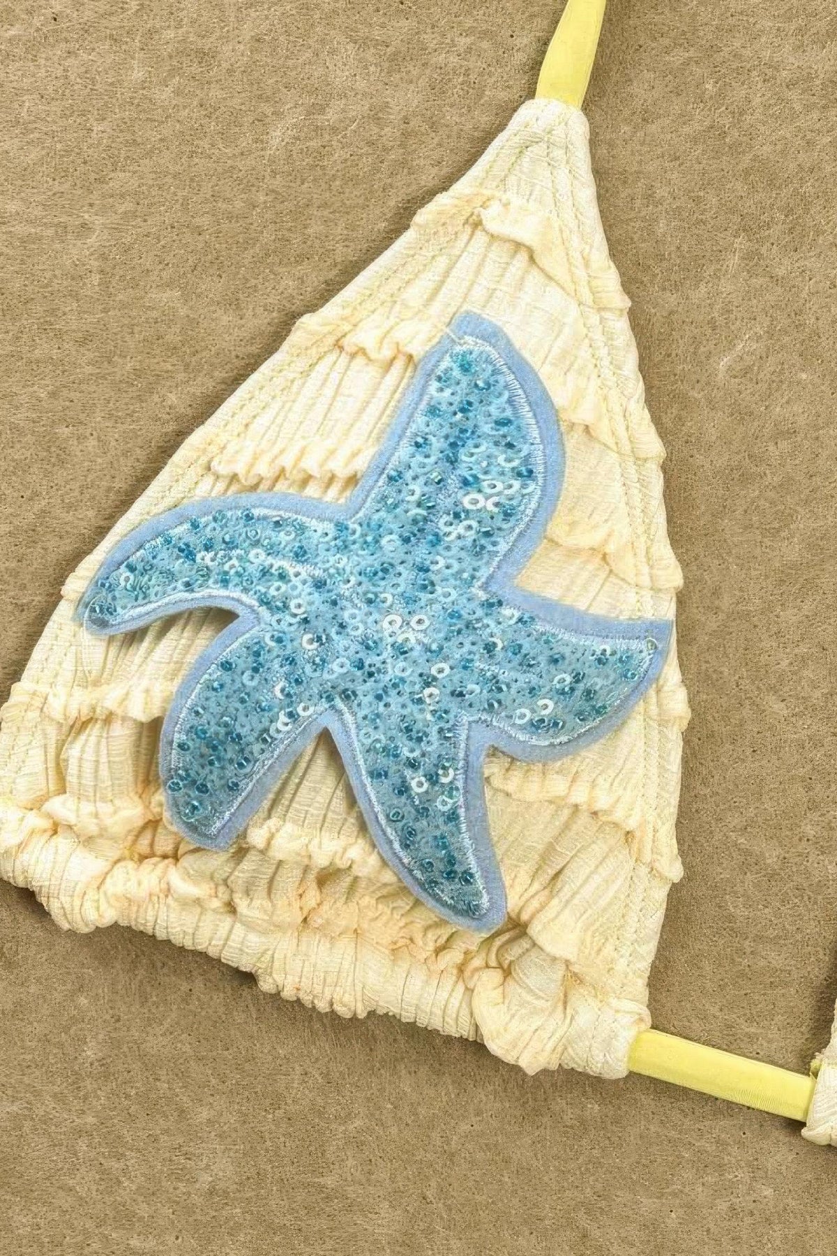 Glitter Starfish Smocked Triangle Bikini Set