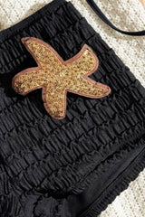 Glitter Starfish Smocked Triangle Bikini Set
