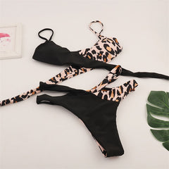 Black-Leopard-Print-Cross-Strap-Ladies-Bikini