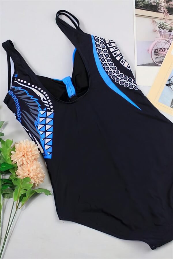 Women Printed Floral Push up Plus Size One Piece Swimsuits