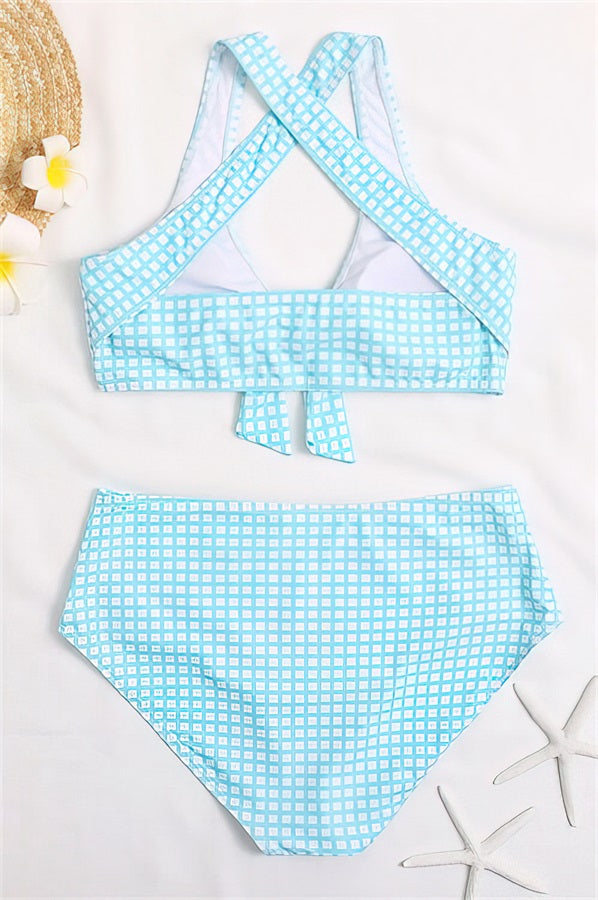 Cute-Lattice-Teenage-Bikini-Two-Pieces-Bathing-Suits-Blue-Green