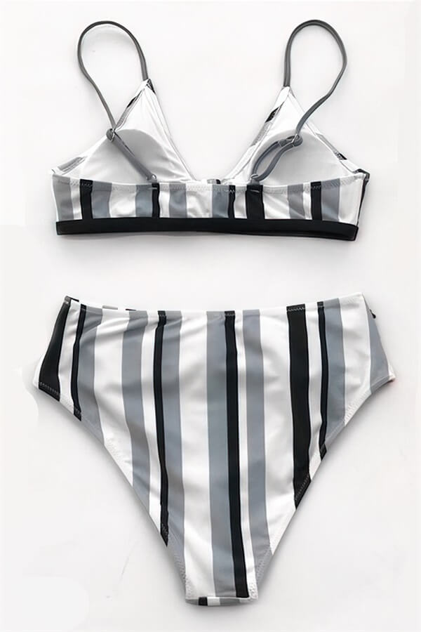 Cutest-Black-Striped-High-Waisted-Bikini-Set