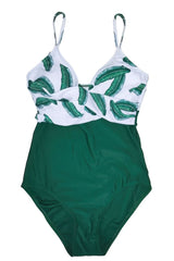 Green-Leaves-Cross-Maternity-One-Piece-Swimsuit