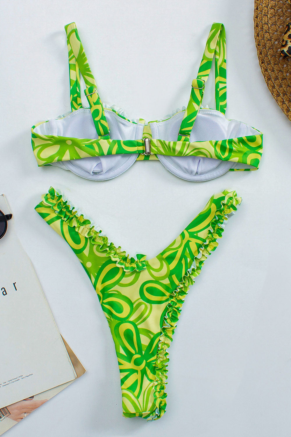 Lace Underwire High Leg V Cut Bikini Two Piece Set – BelaWave