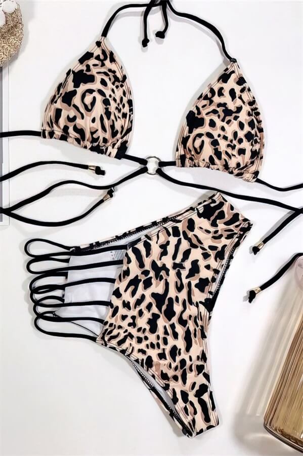 Sexy-High-Waist-Cutout-Bikini-Set-Leopard