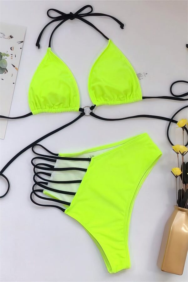 Sexy-High-Waist-Cutout-Bikini-Set-Yellow